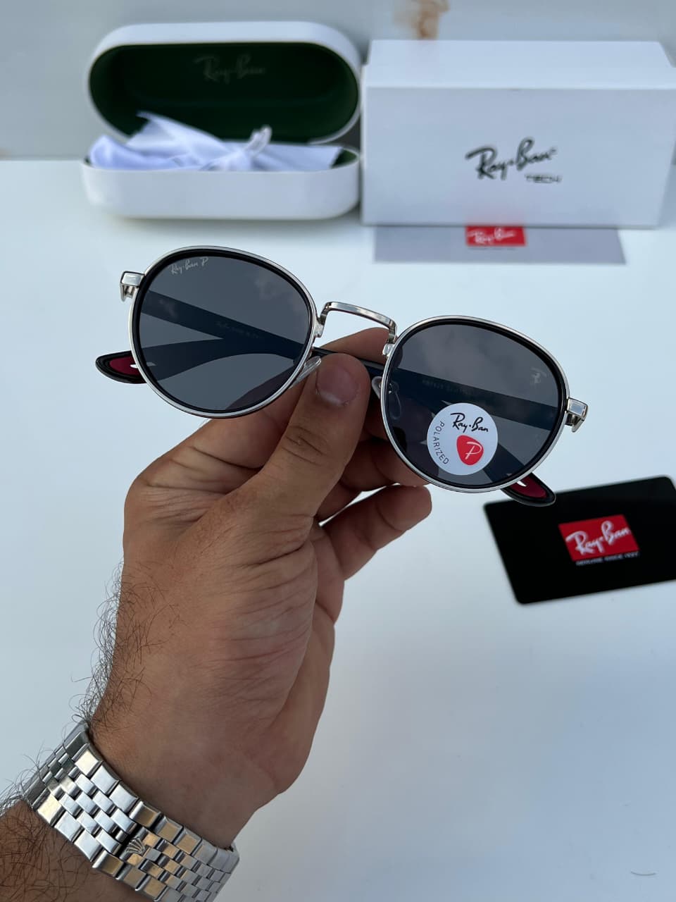 Rayban 7625 silver black