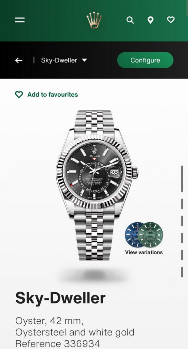 luxury Watch Sky Dweller Automatic Silver Black