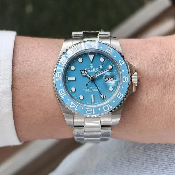 luxury Watch Oyster perpetual Gmt master Steel-Aqua Blue