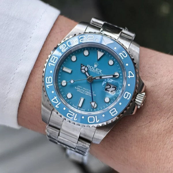 luxury Watch Oyster perpetual Gmt master Steel-Aqua Blue