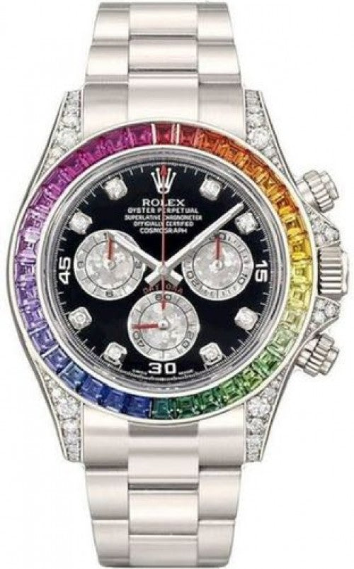 luxury Watch Rainbow silver