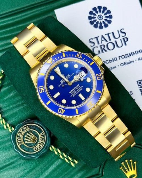 luxury Watch SUBMARINE Gold Blue WATCH