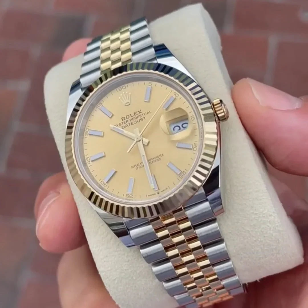 luxury Watch Datejust Gold Silver Gold Dial Metal Watch