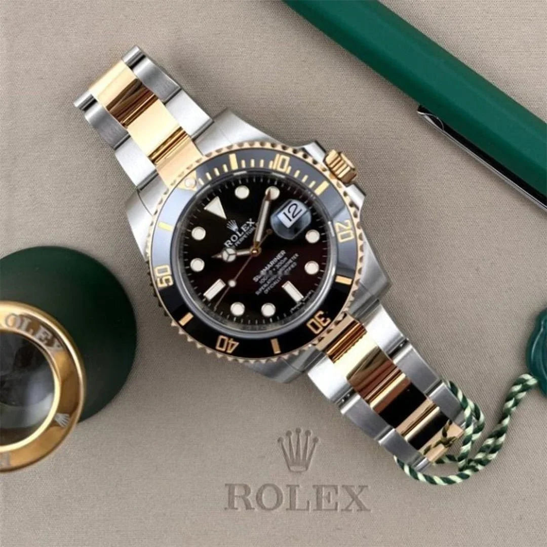 luxury Watch Submariner Silver Gold Black Metal Watch