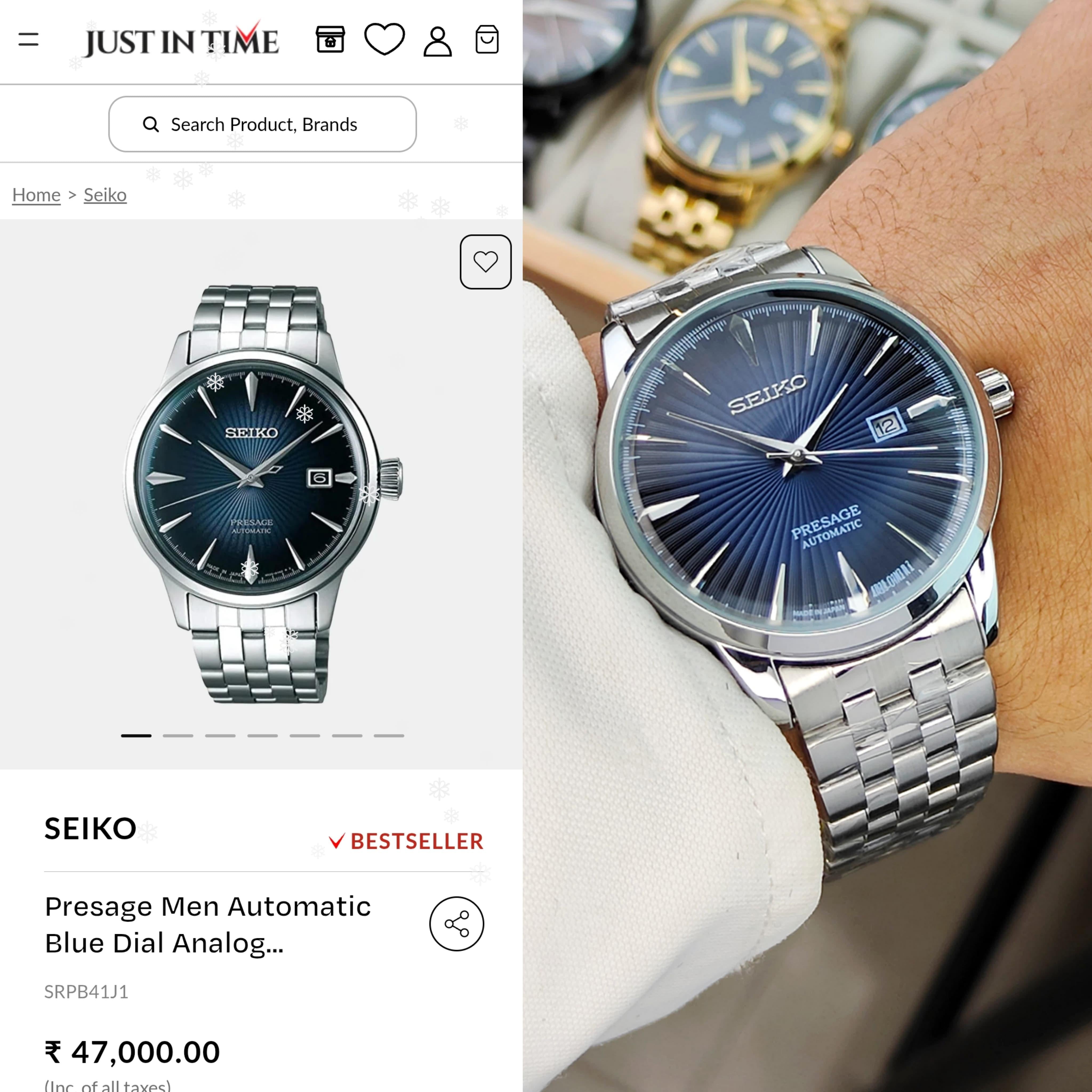 SEI__KO PRE__AGE COCKTAIL TIME WATCH WITH A BLUE DIAL