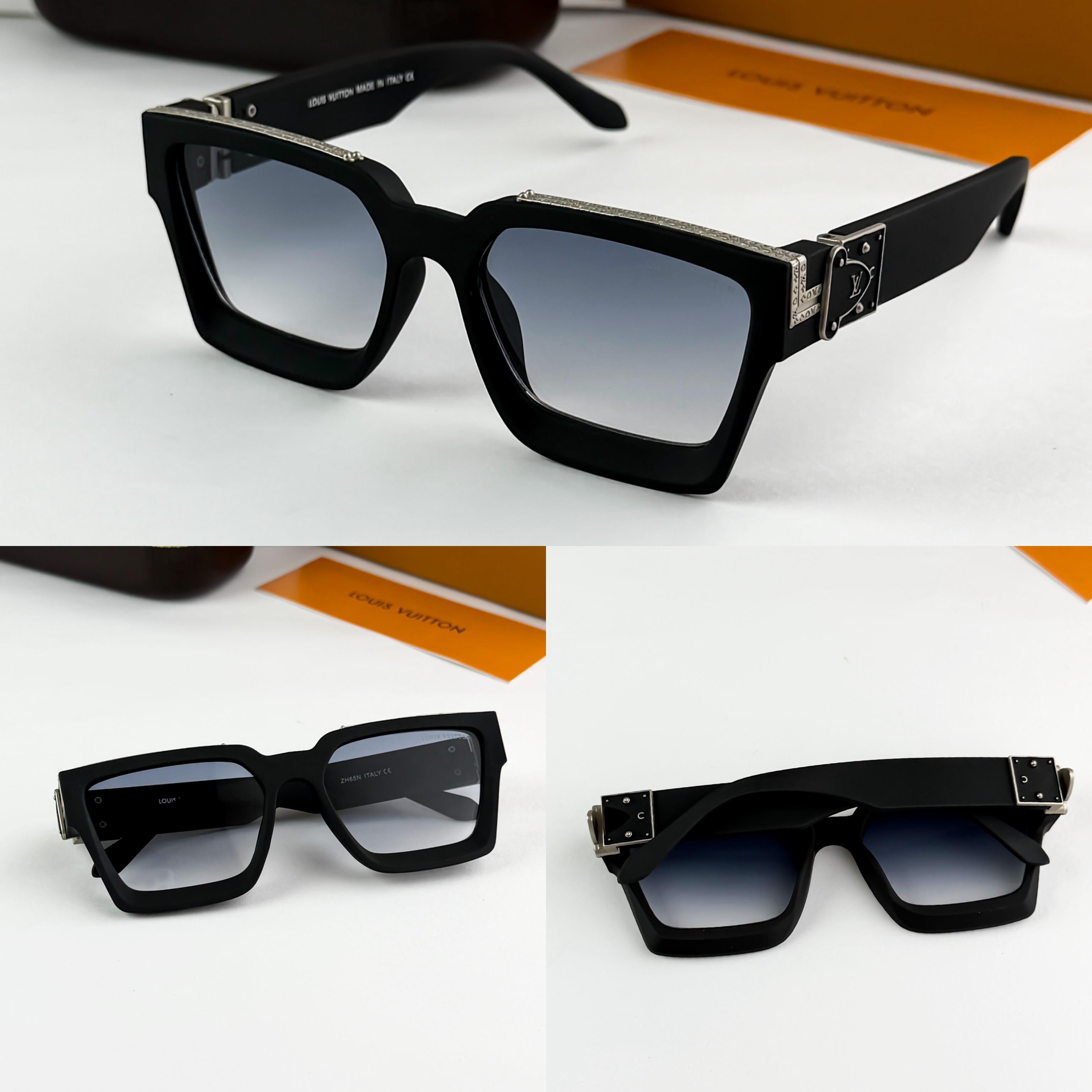 LO__UIS VUI__TON SILVER BLUE SHADED 65N  SUNGLASSS