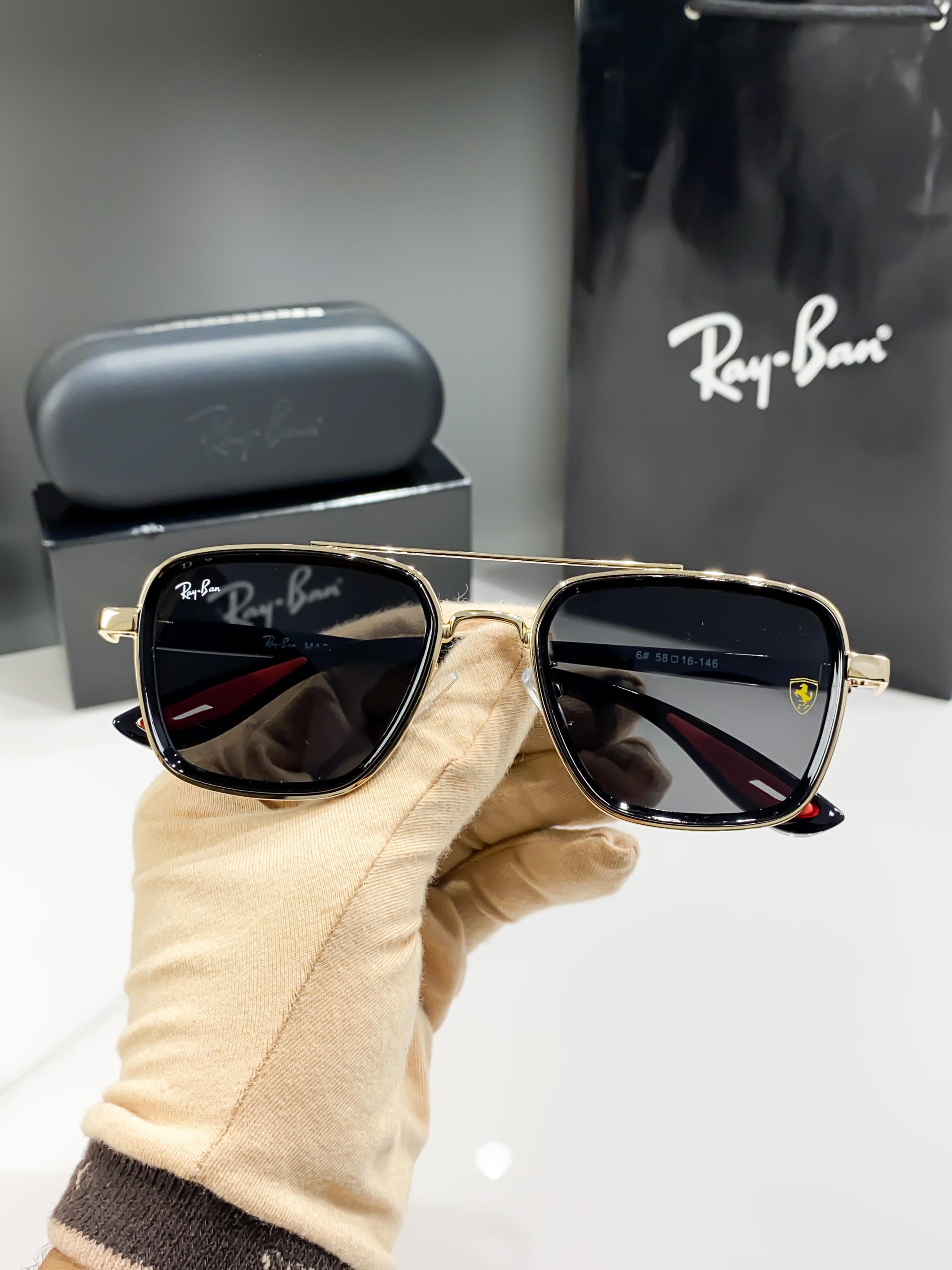 RA__YBAN 06 GOLD BLACK   SUNGLASSS