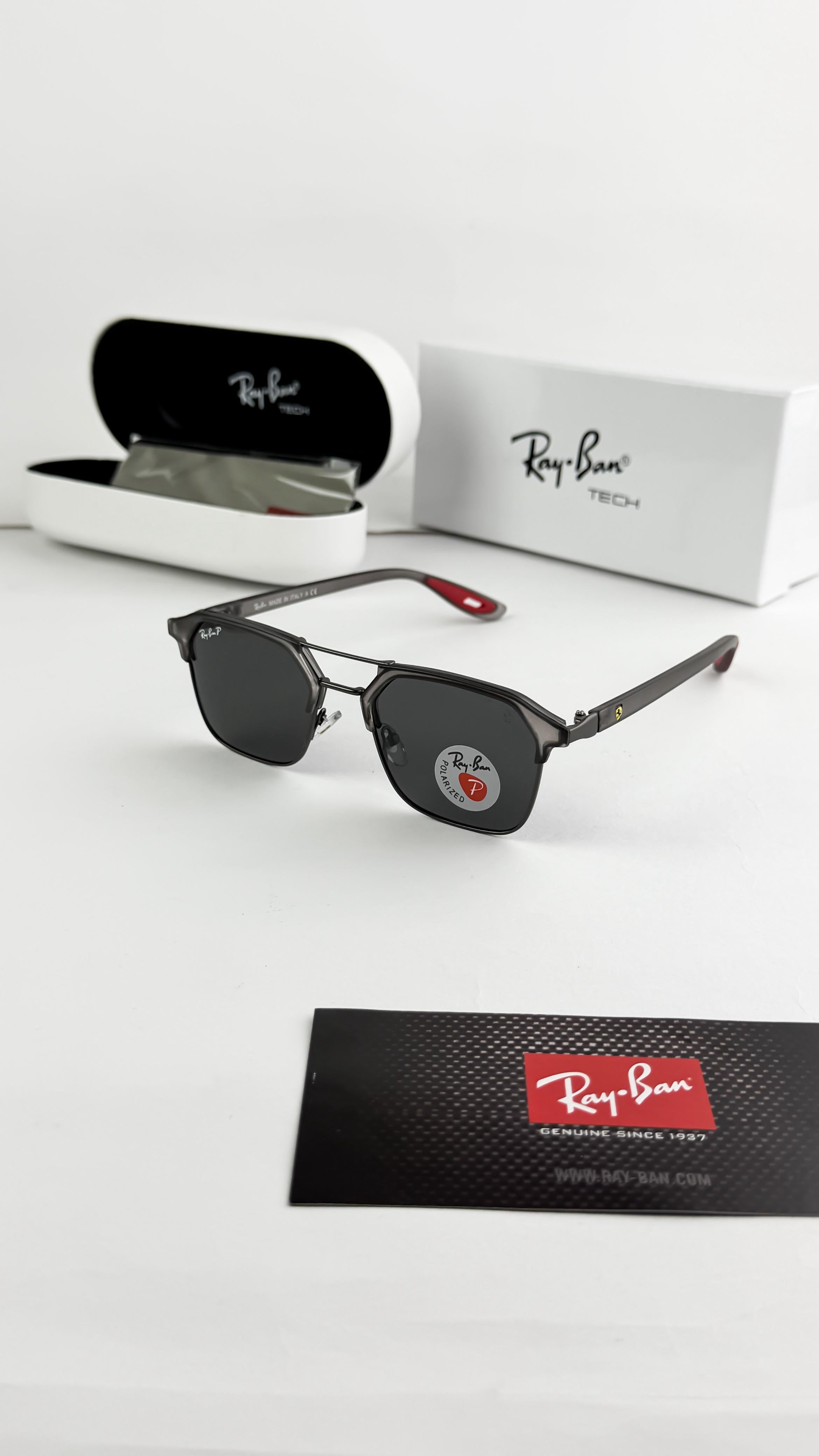 RAY__BAN GREY TRANSPRENT 04🔥🔥🔥FERRARI EDITION   SUNGLASS