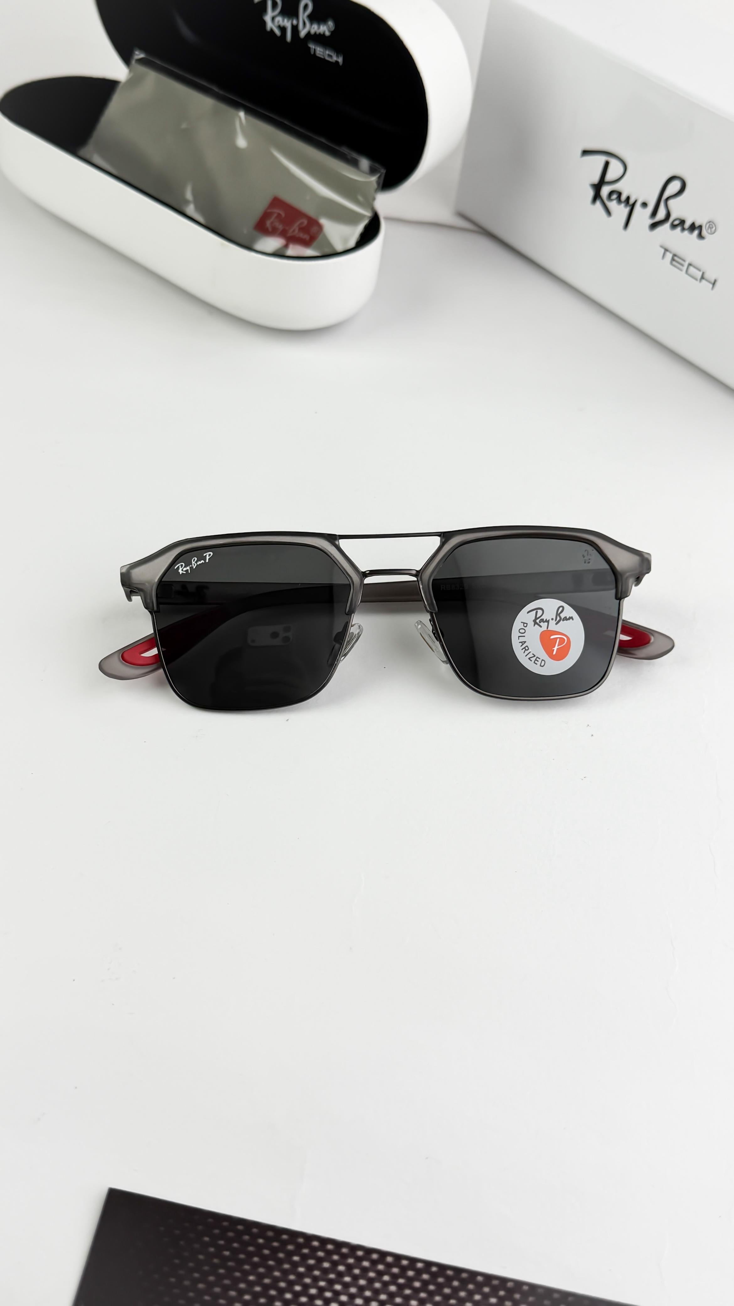 RAY__BAN GREY TRANSPRENT 04🔥🔥🔥FERRARI EDITION   SUNGLASS