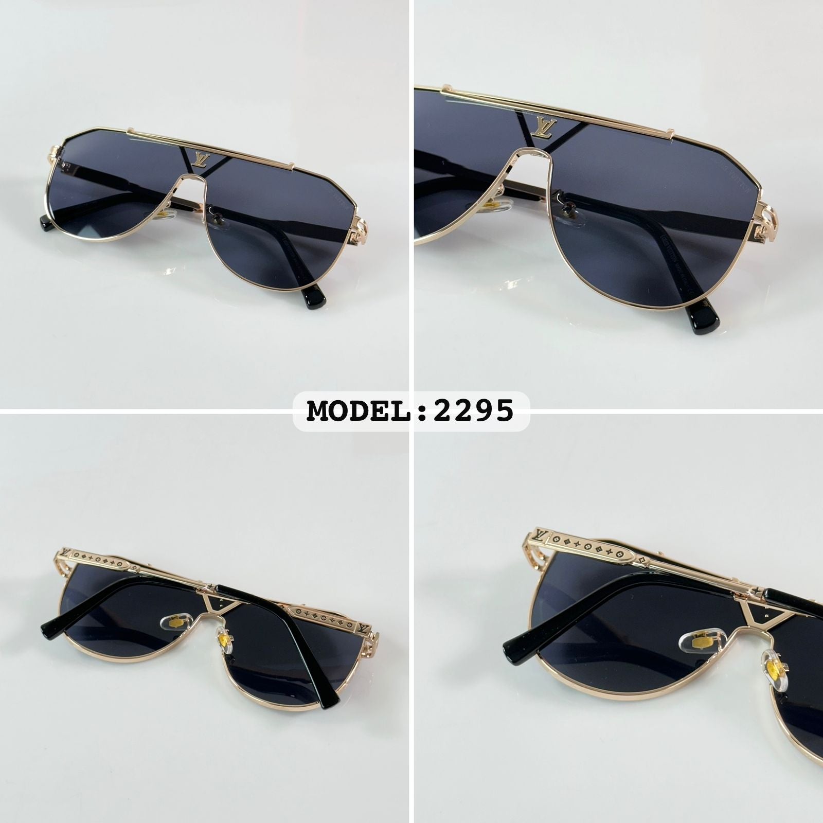 LO__UIS VUITON 2295 GOLD BLACK   SUNGLASS