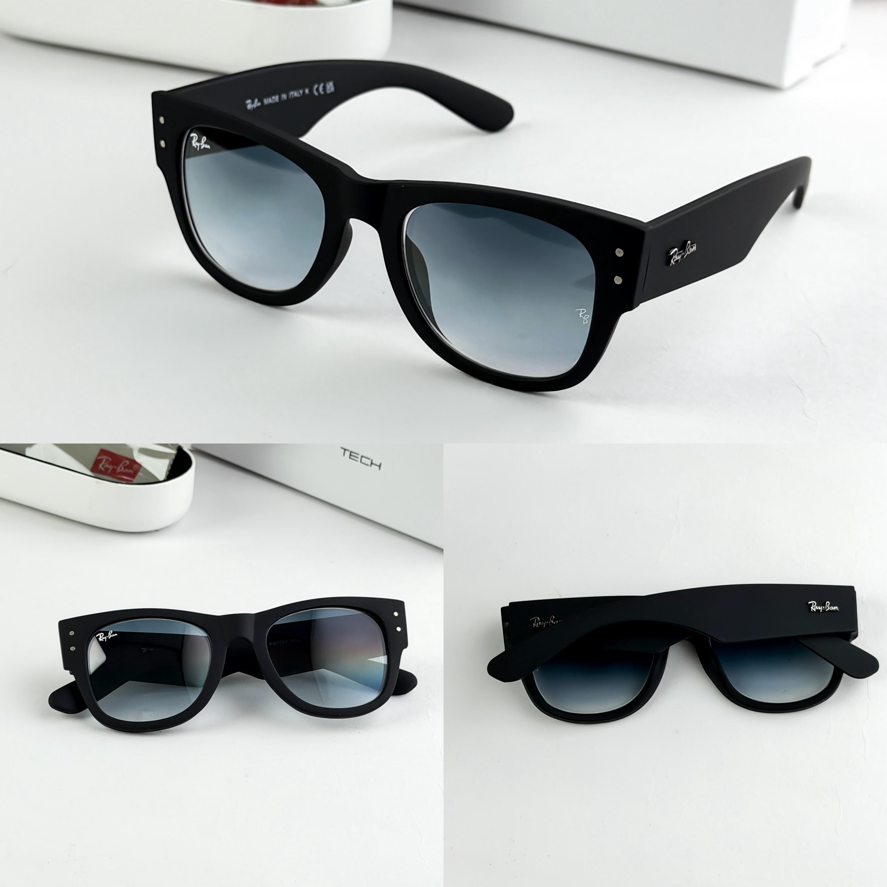 RAY__BAN BLACK BLUE SHADED WAYFARER  SUNGLASS