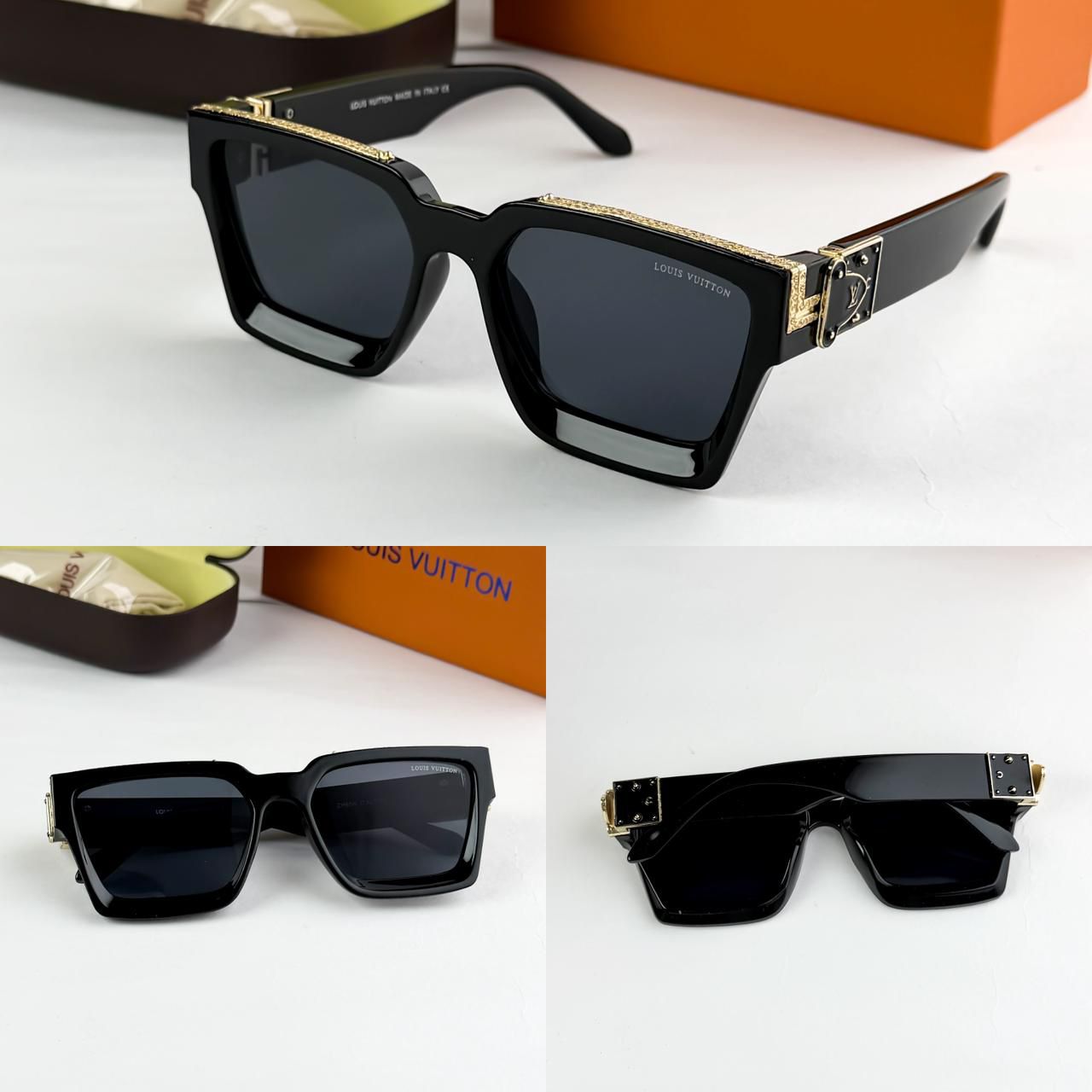 LOU__IS VUITON GOLD BLACK 65N  SUNGLASS