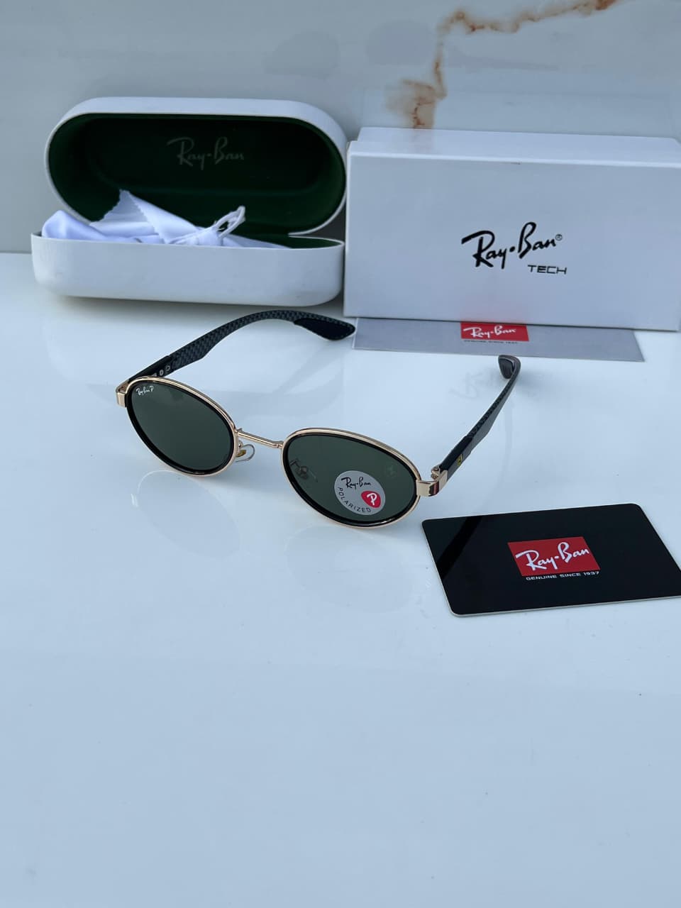 Rayb_an 82006 gold green  SUNGLASS