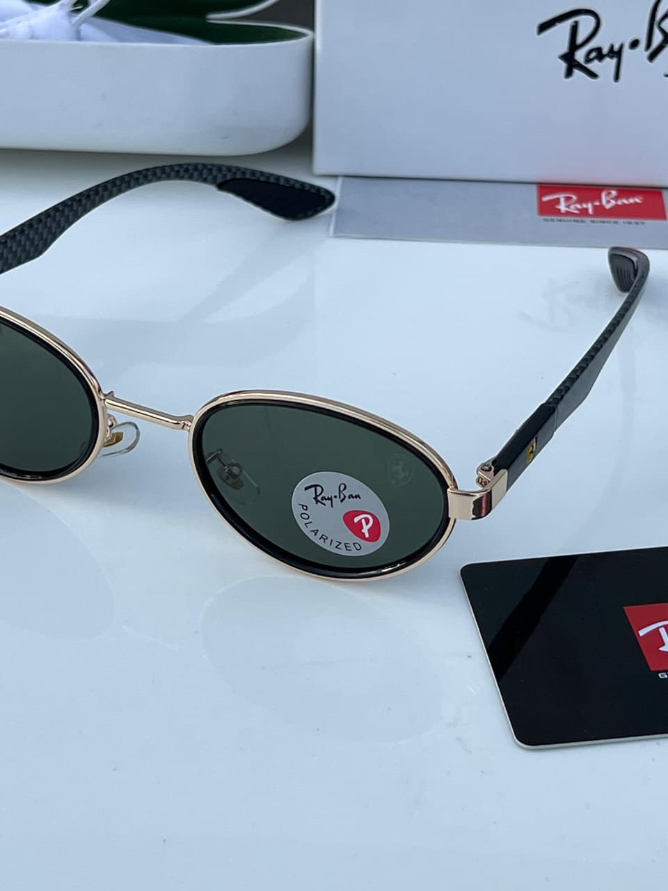 Rayb_an 82006 gold green  SUNGLASS