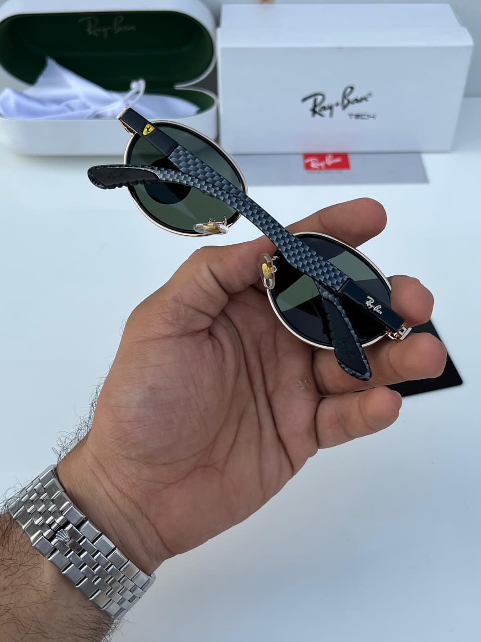Rayb_an 82006 gold green  SUNGLASS