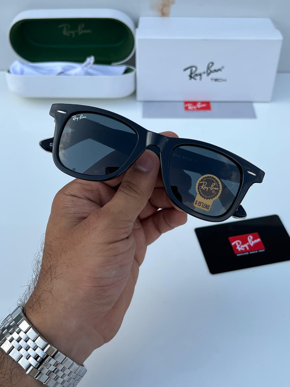 Ray_ban 2157 black silver   SUNGLASS