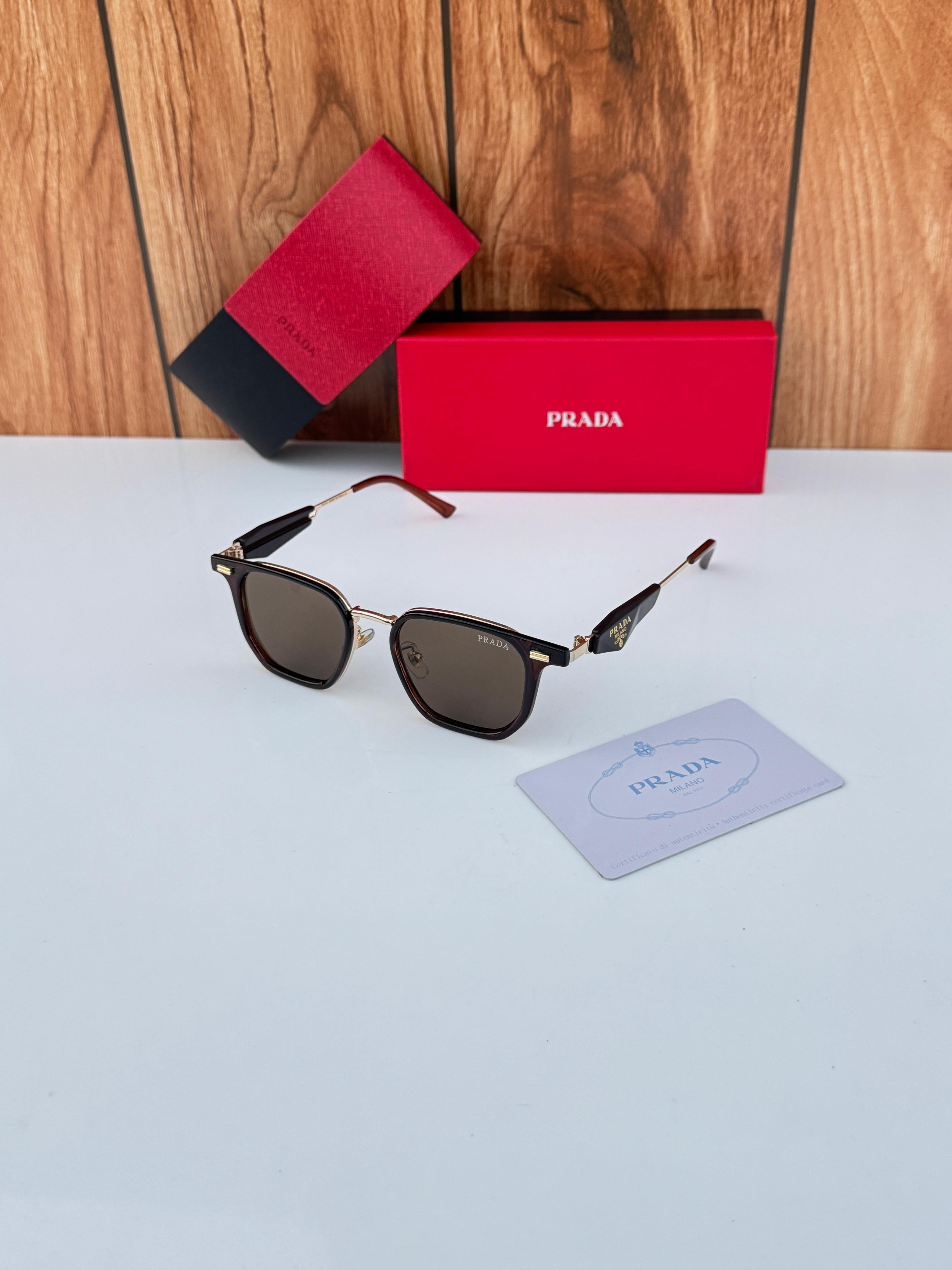Pr_ada 129 gold brown SUNGLASS