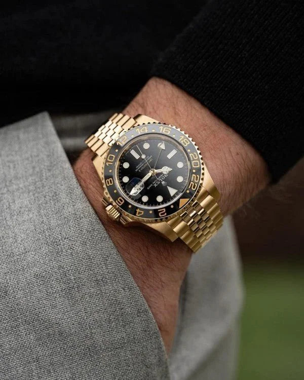 luxury Watch GMT Gold Black